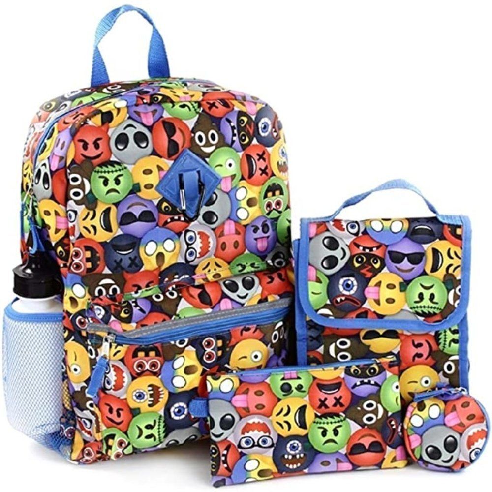 REBOOT 16" 6-Piece Backpack Set - Emoji Design